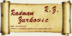 Radman Zurković vizit kartica